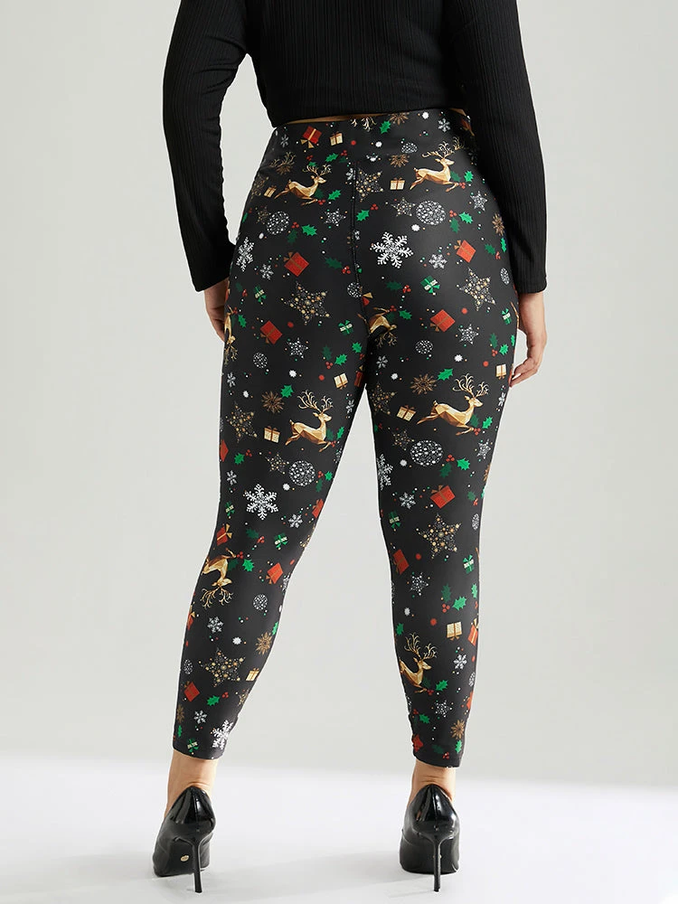 Christmas Print Elastic Waist Leggings 4 Christmas Print Elastic Waist Leggings - Image 2