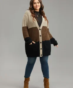 Contrast Button Through Patched Pocket Cardigan -Clothing Shop 873094875 hz 728c9b89 328b 48f7 b9ca b135240becf7