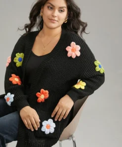Rainbow Floral Pocket Open Front Cardigan 10 Rainbow Floral Pocket Open Front Cardigan -Clothing Shop 873514422 ft