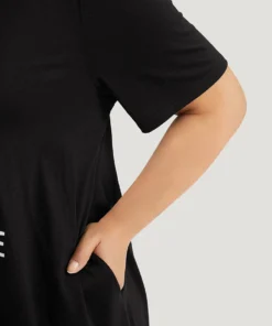 Supersoft Essentials Heart & Letter Pocket Crew Neck Dress -Clothing Shop 87406103 nk