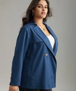 Anti-Wrinkle Solid Pocket Button Up Windbreaker -Clothing Shop 874369485 sf