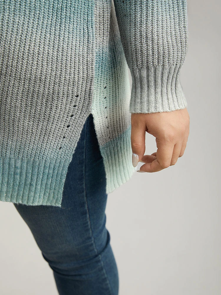 Ombre Split Side Open Front Cardigan 8 Ombre Split Side Open Front Cardigan - Image 6