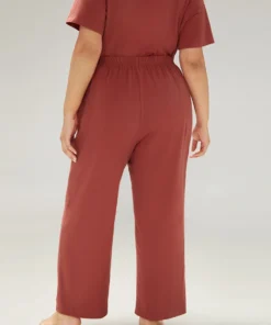 Cotton Solid Elastic Waist Pocket Sleep Pants -Clothing Shop 877497057 ph