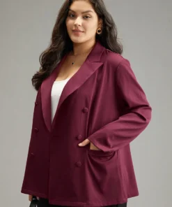 Anti-Wrinkle Solid Double Breasted Pocket Blazer -Clothing Shop 877627072 ql 533a81a4 03c3 41f2 99dc 103cdb8a9985