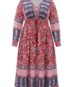 Bandana Print Pocket Shirred Bowknot Dress -Clothing Shop 877854008 fi ea6540dc 932c 4087 9310 20e72da18d14