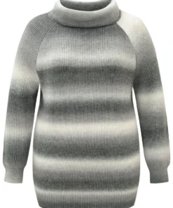 Turtleneck Ombre Heather Raglan Sleeve Pullover -Clothing Shop 878170553 ae