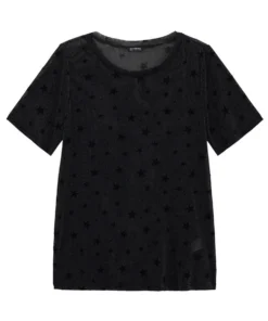 Glitter Star Print Mesh T-shirt -Clothing Shop 878748232 tl eaf5e84b 59a7 447a bde8 353ce6671716