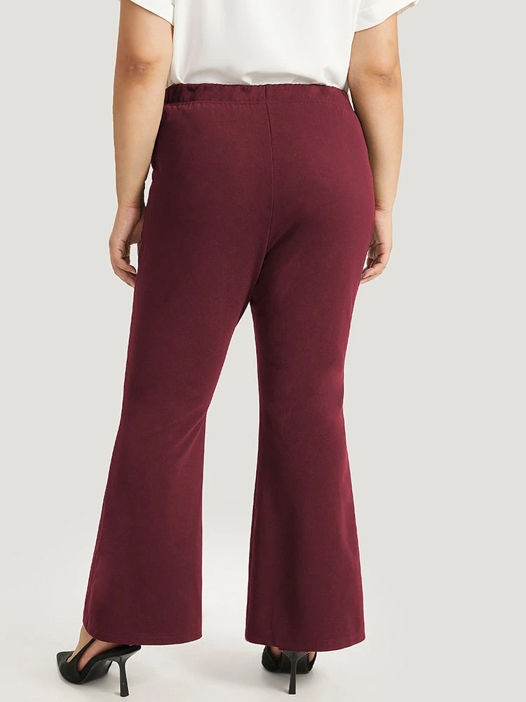 Solid Pocket Flare Leg Elastic Waist Pants 17 Solid Pocket Flare Leg Elastic Waist Pants - Image 15