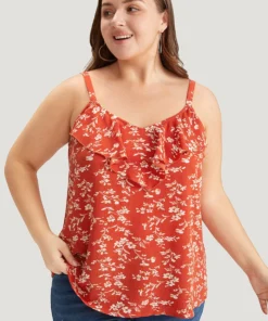 Ditsy Floral Ruffle Trim Cami Top