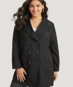 Halloween Solid Lapel Collar Double Breasted Pocket Coat -Clothing Shop 880262723 uq