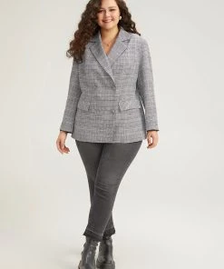 Plaid Lapel Collar Pocket Button Up Blazer 15 Plaid Lapel Collar Pocket Button Up Blazer -Clothing Shop 880518719 kn