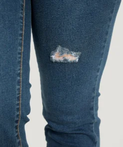 Skinny Moderately Stretchy High Rise Dark Wash Ripped Jeans -Clothing Shop 880987286 sj