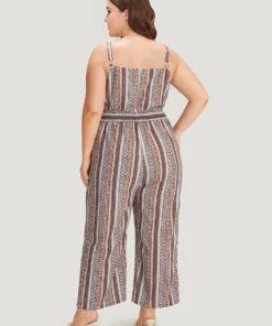 Bandana Striped Pocket Cami Jumpsuit -Clothing Shop 885148471 ll