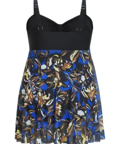 Tropical Print Patchwork A Line Ruched Swim Dress 21 Tropical Print Patchwork A Line Ruched Swim Dress -Clothing Shop 88613769 um