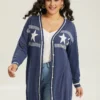 Supersoft Essentials Star Contrast Trim Button Through Cardigan