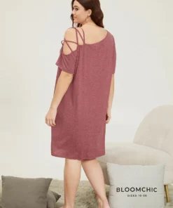 Plain One-shoulder Crisscross Pocket Sleep Dress 11 Plain One-shoulder Crisscross Pocket Sleep Dress -Clothing Shop 88686142 zz