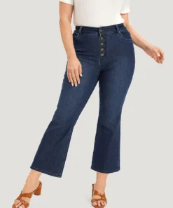 Plain Button Fly High Rise Bootcut Jeans 15 Plain Button Fly High Rise Bootcut Jeans -Clothing Shop 887917856 wy