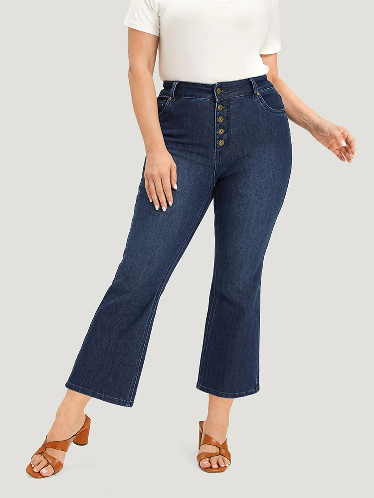 Plain Button Fly High Rise Bootcut Jeans 7 Plain Button Fly High Rise Bootcut Jeans - Image 5