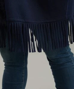 Plain Fringe Hem Fuzzy Trim Kimono -Clothing Shop 891178805 ve