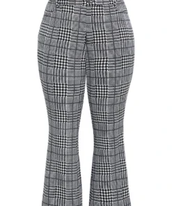 Houndstooth Pocket Flare Leg Zipper Fly Pants -Clothing Shop 891181647 qz 53b7b3a3 94c4 4d58 9fcb 190a3ae9216f