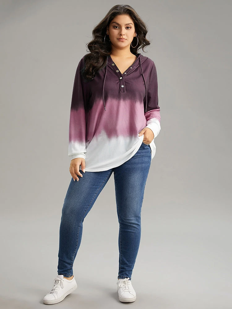 Tie Dye Button Up Hooded Drawstring Sweatshirt 13 Tie Dye Button Up Hooded Drawstring Sweatshirt - Image 11