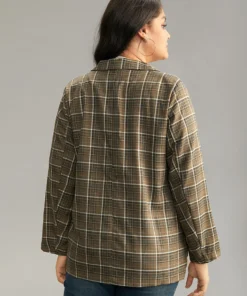 Plaid Flap Pocket Button Through Blazer -Clothing Shop 892346279 ce 7b375e92 33ec 4c91 8551 cc72627d8783