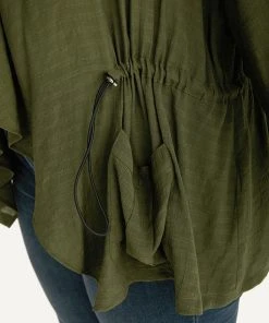 Supersoft Essentials Plain Pocket Asymmetrical Drawstring Coat -Clothing Shop 893492698 fw