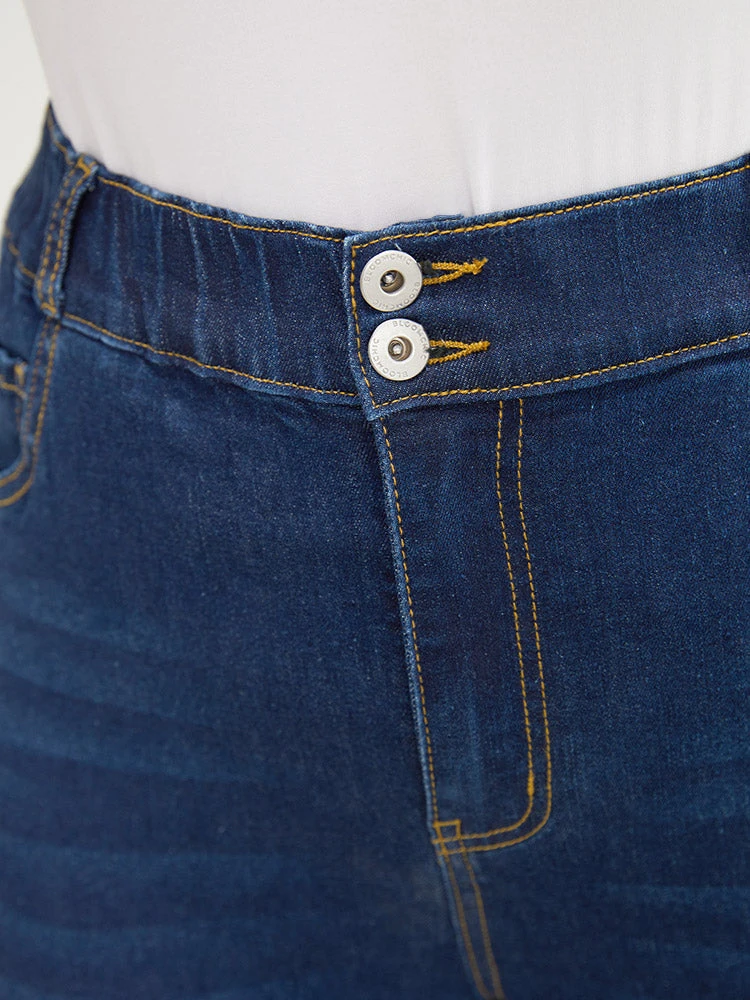 Skinny Very Stretchy High Rise Dark Wash Elastic Waist Jeans 9 Skinny Very Stretchy High Rise Dark Wash Elastic Waist Jeans - Image 7