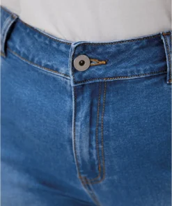 Very Stretchy High Rise Medium Wash Embroidered Cropped Jeans -Clothing Shop 894020111 st