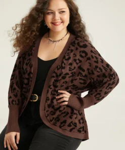 Supersoft Essentials Leopard Curved Hem Cardigan -Clothing Shop 894664998 mo