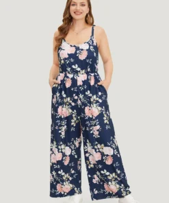 Floral Print Pocket Scoop Neck Cami Jumpsuit 14 Floral Print Pocket Scoop Neck Cami Jumpsuit -Clothing Shop 895010077 af