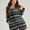Christmas Print Pocket Button Up Sleep Jumpsuit 1 Christmas Print Pocket Button Up Sleep Jumpsuit -Clothing Shop 895434571 rz