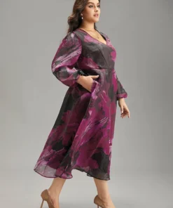 Floral Mesh Patchwork Pocket Elastic Waist Dress -Clothing Shop 896856872 tl 1217bb53 3ee9 4c22 bbda c8ae8036be0f