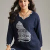 Cat Graphic Scalloped Trim Pullover 1 Cat Graphic Scalloped Trim Pullover -Clothing Shop 898264673 fs
