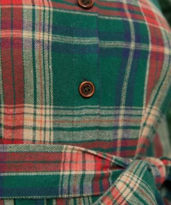 Plaid Button Detail Pocket Belted Arc Hem Dress -Clothing Shop 8 4772f7c0 6e5b 44f3 9c6e 30455bc7b62d