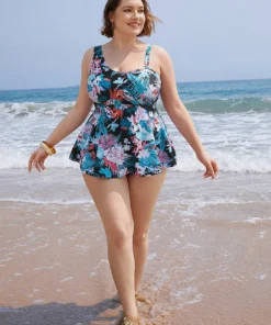 Floral Printed Asymmetrical Ruffles Hem Tankini Top -Clothing Shop 901676094 yt e84b55ba 388a 4f00 8342 369ad9bd51d6