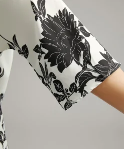 Boho Print V Neck Cut Out Blouse -Clothing Shop 902180493 kv