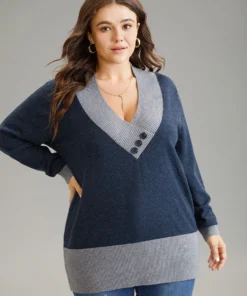 Supersoft Essentials Contrast Deep V Neck Button Detail Pullover 37 Supersoft Essentials Contrast Deep V Neck Button Detail Pullover -Clothing Shop 903130727 ts 69144023 a857 4100 9993 e8d4fe92340e