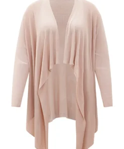 Supersoft Essentials Solid Asymmetrical Hem Lapel Collar Cardigan -Clothing Shop 903546989 ps