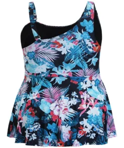 Floral Printed Asymmetrical Ruffles Hem Tankini Top -Clothing Shop 904038928 aa 4c190c7d cb23 4384 aac1 c7cfcbe29033