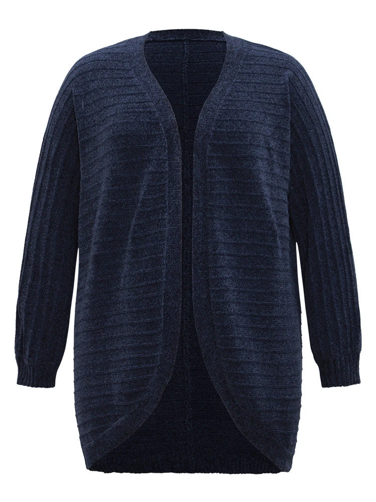 Plain Textured Dolman Sleeve Arc Hem Cardigan 11 Plain Textured Dolman Sleeve Arc Hem Cardigan - Image 9