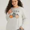 Halloween Letter & Pumpkin Pattern Sleep Top -Clothing Shop 905058938 vd