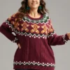 Christmas Gingerbread Man Print Plisse Pullover -Clothing Shop 906304878 da