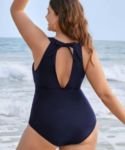 Halter Mesh Insert Knotted Back One Piece Swimsuit -Clothing Shop 906565039 dr e72ae445 cb1f 4253 bd78 c70da7ca8ec8