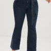 Bootcut Slightly Stretchy High Rise Dark Wash Belted Jeans 1 Bootcut Slightly Stretchy High Rise Dark Wash Belted Jeans -Clothing Shop 907365490 en