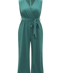 Supersoft Essentials Plain Surplice Neck Belted Jumpsuit -Clothing Shop 907510409 jq 80bab669 dcfe 4e42 bf5f ba5ac6fc7c43