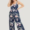 Floral Print Pocket Scoop Neck Cami Jumpsuit -Clothing Shop 909203219 mq