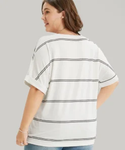 Striped Contrast Dolman Sleeve T-shirt -Clothing Shop 9104653 oo 310310cd 2b8e 41a3 950a 3c5a1ad3b2ac