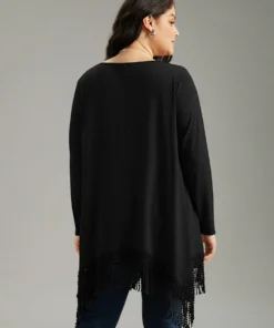 Solid Tassels Trim Pocket Asymmetrical Hem T-shirt 29 Solid Tassels Trim Pocket Asymmetrical Hem T-shirt -Clothing Shop 910828639 hi f34b8f5c 917d 465d 976e 92f8d9c45a1f