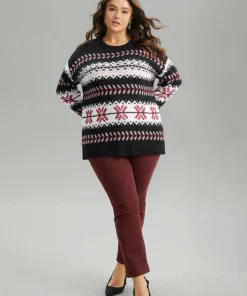 Bandana Geo Print Drop Shoulder Pullover -Clothing Shop 910913329 ve